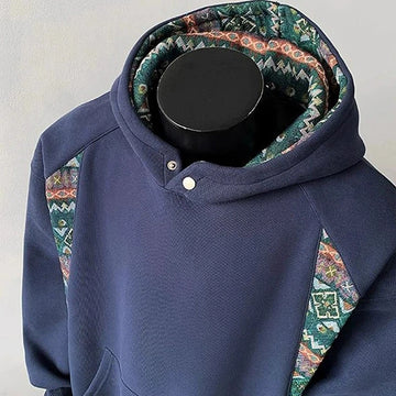 New American Retro Men's Hooded Sweatshirt Casual Harajuku Navy Patchwork Long Sleeve Pullover Autumn High Quality Hoodies M-3XL